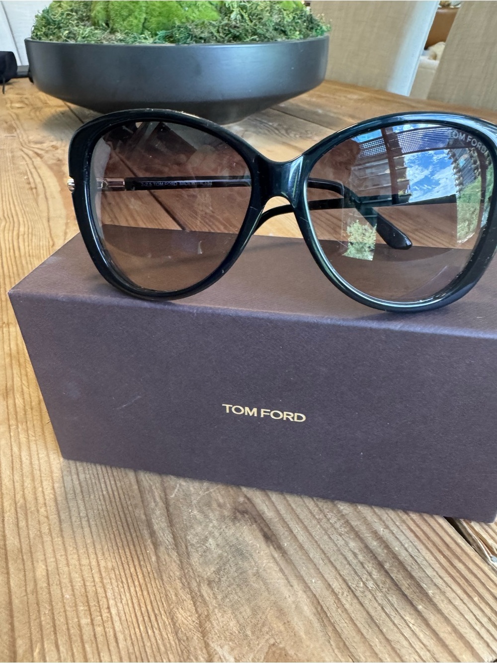 Tom Ford Black Frame Sunglasses with Brown Gradient Lenses